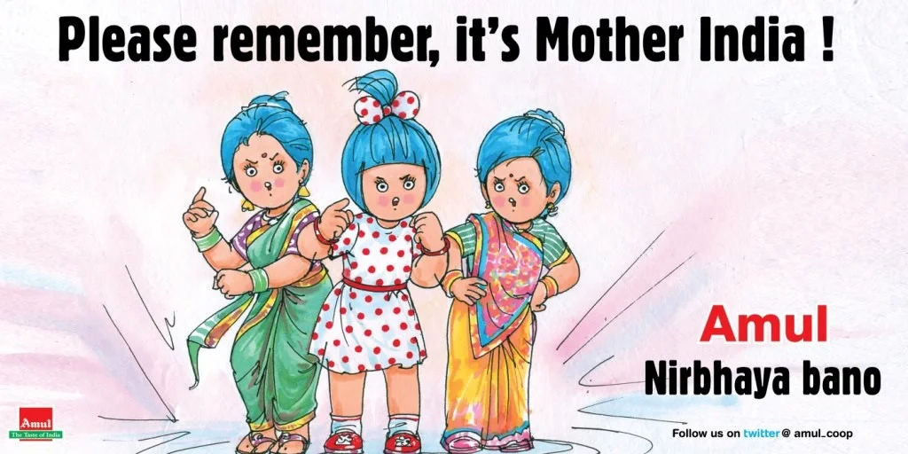 Amul Girl ad showcasing power for women, Nirbhaya bano