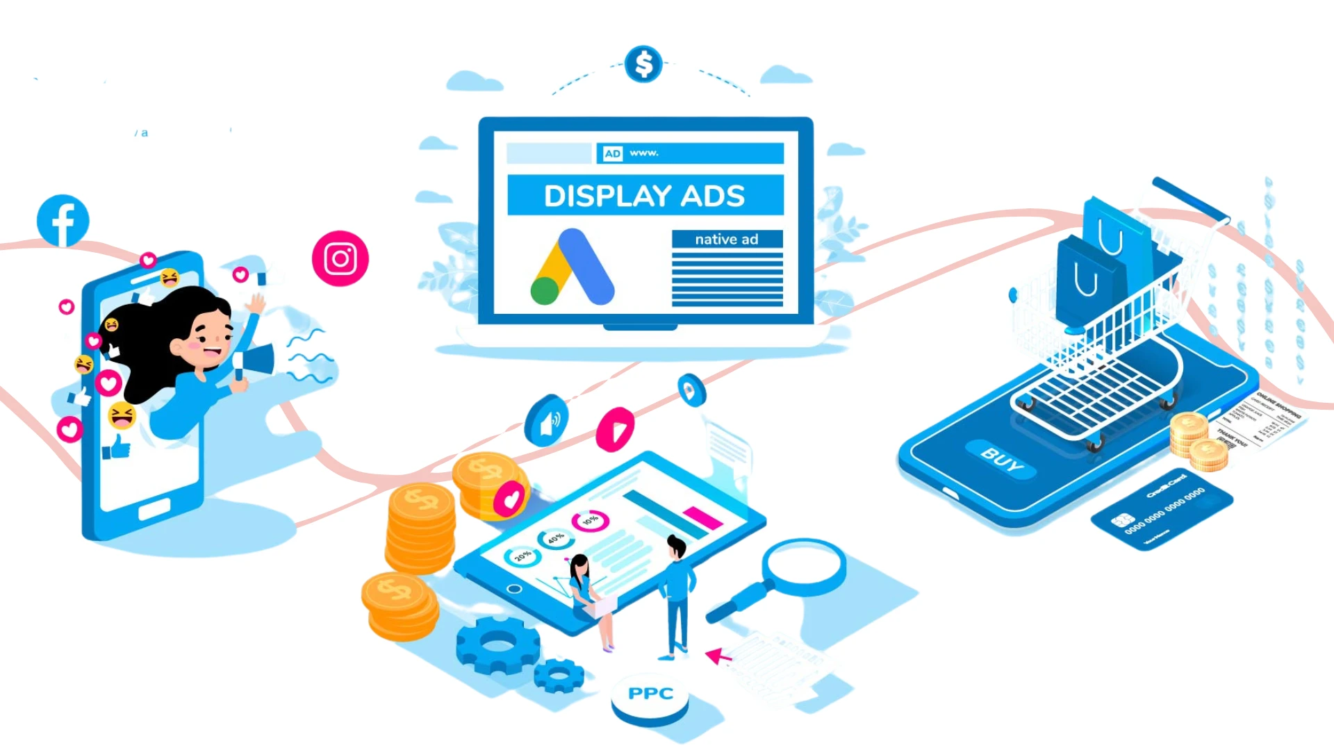 Digital Marketing Platforms boosting e-commerce stores with tools like social media, Google Ads, and analytics for better engagement, traffic, and conversions.