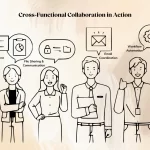 cross-functional team working together